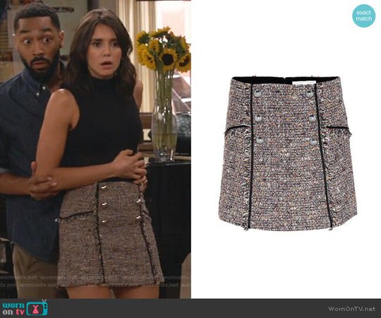 WornOnTV: Clem’s tweed mini skirt on Fam | Nina Dobrev | Clothes and Wardrobe from TV
