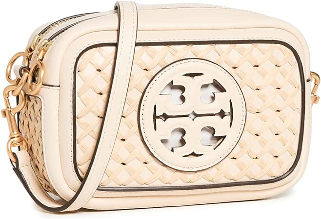 Tory Burch Women's Perry Bombe Straw Woven Mini Bag, New Cream, Off White, One Size: Handbags: Amazon.com