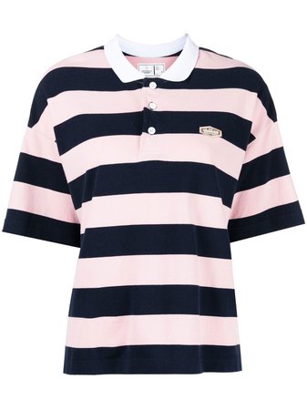CHOCOOLATE logo-patch Striped Polo Shirt - Farfetch
