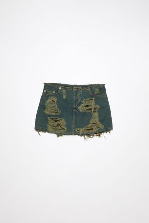 Acne Studios - Distressed denim skirt - Blue/green