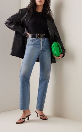 90's Pinch-Waist Rigid High-Rise Organic Cotton Straight-Leg Jeans By Agolde | Moda Operandi