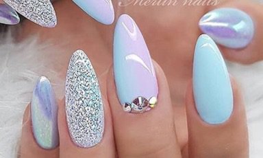 Pastel Glitter Nails