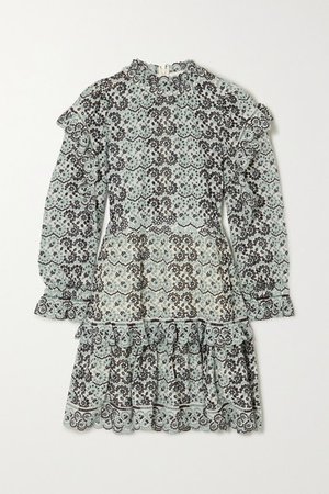 SEA | Aurelia ruffled broderie anglaise cotton mini dress | NET-A-PORTER.COM