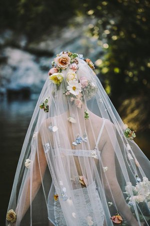Veil with Flowers on it