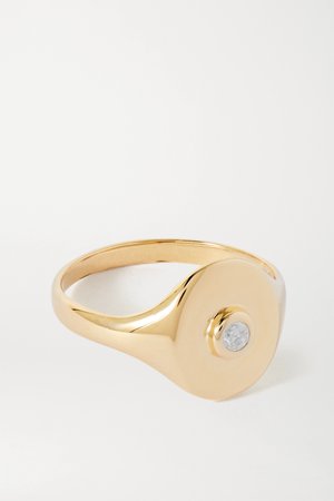 Gold Mini Pinky 14-karat gold diamond ring | STONE AND STRAND | NET-A-PORTER