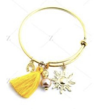 yellow tassel bracelet