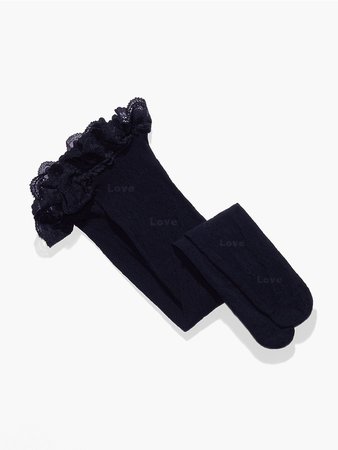 Leg Candy Thigh High Stockings in Black Caviar | SAVAGE X FENTY