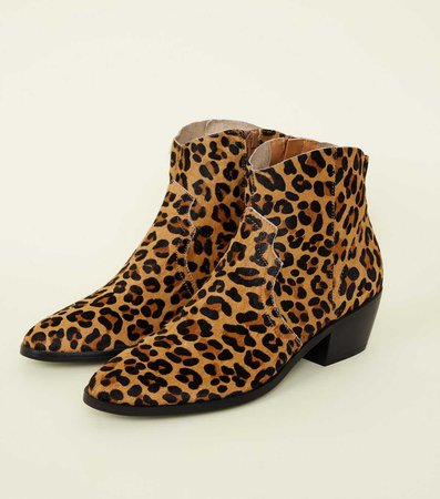 New Look Leopard Print Western Boots