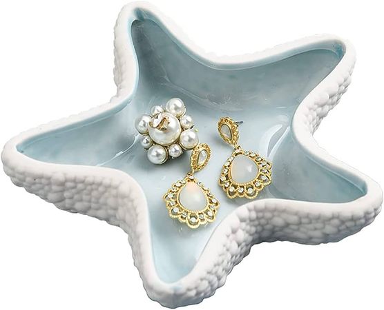 Amazon.com: Linfye Starfish Jewelry Dish Tray Ceramic Jewelry Holder Ring Dish Trinket Tray Ceramics Tray Jewelry Dish Ocean Style Trinket Tray Dish Holder Earrings Candy Storage Holder Table Decoration Supplies : Clothing, Shoes & Jewelry
