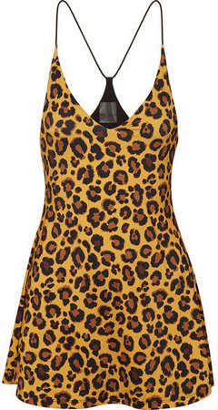 Adam Selman Sport - Leopard-print Stretch-jersey Mini Dress - Leopard print