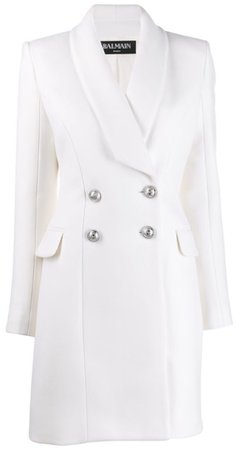 balmain white coat