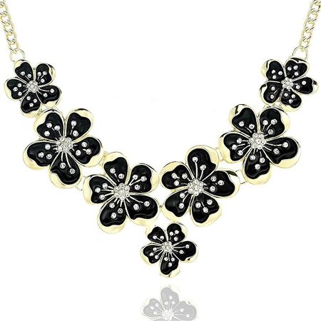 Amazon.com: Womens Statement Necklaces Flower Chunky Necklace Floral Bib Necklaces Black : Clothing, Shoes & Jewelry