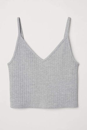 Short Jersey Camisole Top - Gray