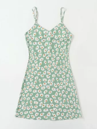 Daisy Floral Print Cami Dress | SHEIN USA green