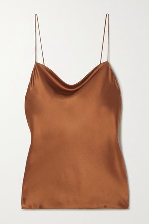 Brown The Axel draped stretch-silk charmeuse camisole | Cami NYC | NET-A-PORTER