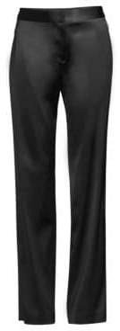 Women's Leena Satin Straight Leg Pants - Black - Size 0