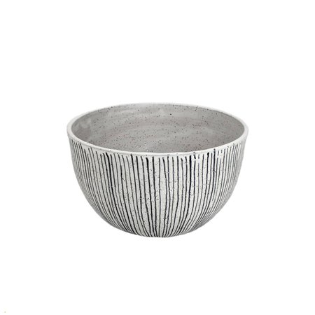 Jail Bird Black & White Striped Medium Serving Bowl | Natan Moss Ceramics | Wolf & Badger