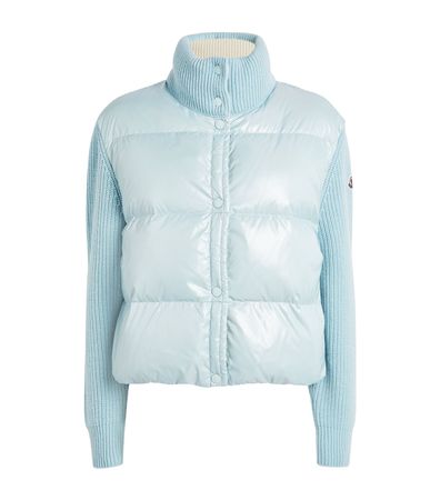 Womens Moncler blue Wool Down-Filled Cardigan | Harrods # {CountryCode}