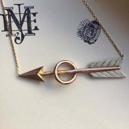 Victorian Arrow Necklace Large Gold Arrow Brooch to Necklace