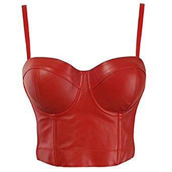 Leather Bustier Club Party Crop Top