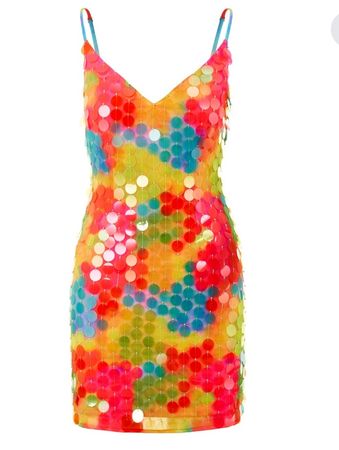 Ziggy Neon Tie Dye Dress With Sequins by RaeVynn