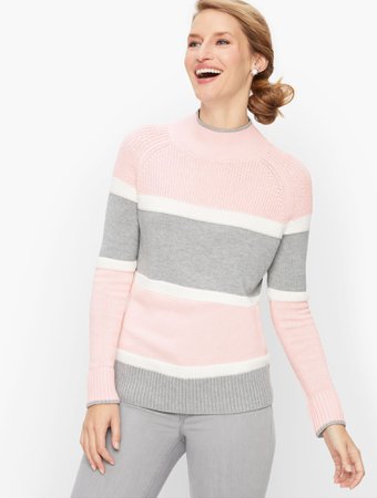 Cozy Mockneck Stripe Sweater | Talbots