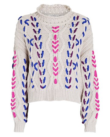 Isabel Marant Étoile Zola Embroidered Turtleneck Sweater | INTERMIX®