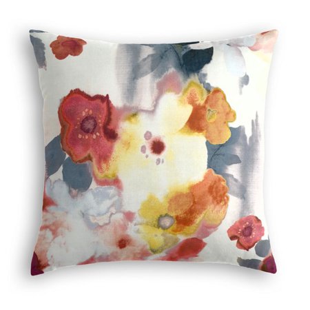 Coral Pink Watercolor Pillow | Loom Decor