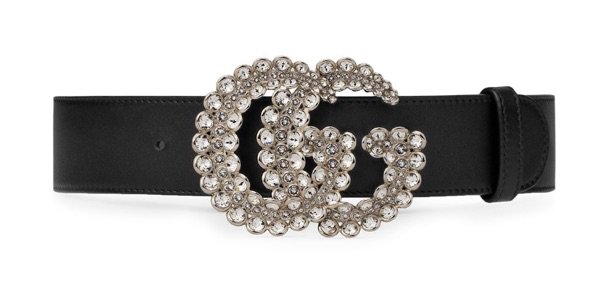 gg crystal leather belt $690