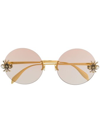 Alexander McQueen Eyewear Солнцезащитные Очки с Декором Bug - Farfetch