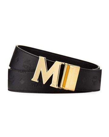 MCM Men's Embossed Leather Belt | Neiman Marcus