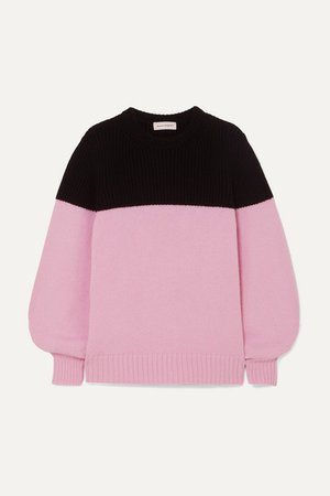 Alexander McQueen | Two-tone ribbed cashmere sweater | NET-A-PORTER.COM