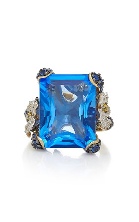 Cinderella 18K Gold, Sapphire And Diamond Ring by Anabela Chan | Moda Operandi