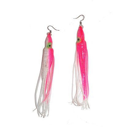 Handmade Neon Glittery Fishing Lure FishHook Earrings neon | Etsy
