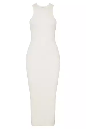 Sienna Knit Midi Dress - White - MESHKI UK