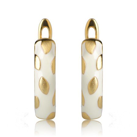 MECHOSEN New Fashion White Black Enamel Stud Earrings For Women Party Gold Color Copper Metal English Lock Ear Piercing Joyas-in Серьги-гвоздики from Украшения и аксессуары on Aliexpress.com | Alibaba Group
