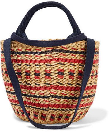 Elisa Straw And Cotton-canvas Tote - Red