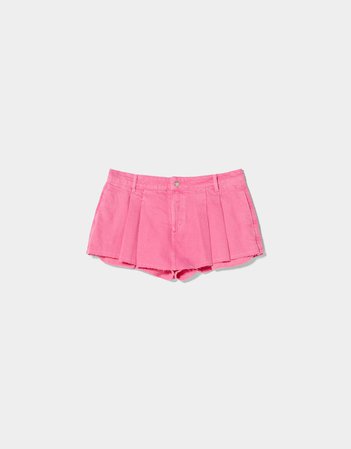 Denim shorts with visible pocket lining - Skirts - Woman | Bershka