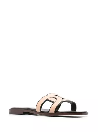 Tod's Leather Logo Strap Sandals
