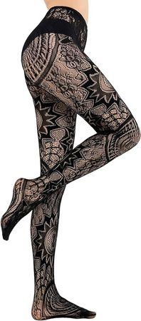 Amazon.com: HONENNA Patterned Fishnets Tights Black Pantyhose Stockings for Women, 1 Pair, Style A1 Black : HONENNA: Clothing, Shoes & Jewelry