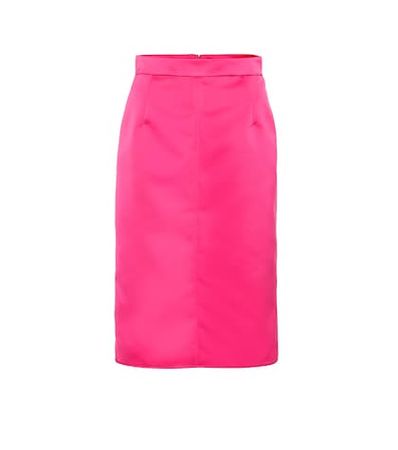 High-rise satin pencil skirt