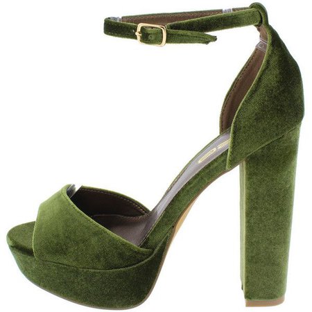 Olive Green Sandal Heels
