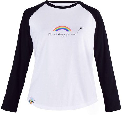 Blonde Gone Rogue Rainbow Organic Cotton Long Sleeve T-Shirt In White