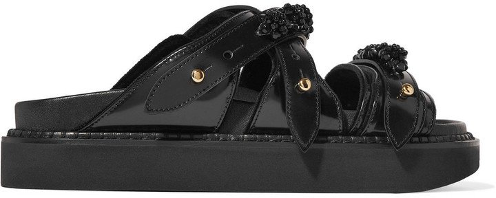 Embellished Patent-leather Sandals