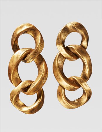 zara gold earrings chain links