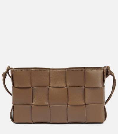 Intreccio Leather Shoulder Bag in Brown - Bottega Veneta | Mytheresa