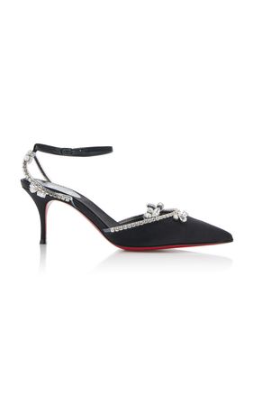 Marykate Queen Crystal-Embellished Crepe Satin Pumps By Christian Louboutin | Moda Operandi