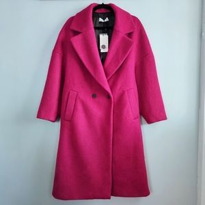 Mango | Jackets & Coats | Nwt Mango Mng Coctel Wool Blend Oversized Slouchy Coat In Magenta | Poshmark