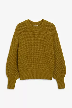Chunky knit sweater - Olive - Monki WW