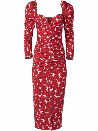 Carolina Herrera floral-print bodycon midi dress - FARFETCH